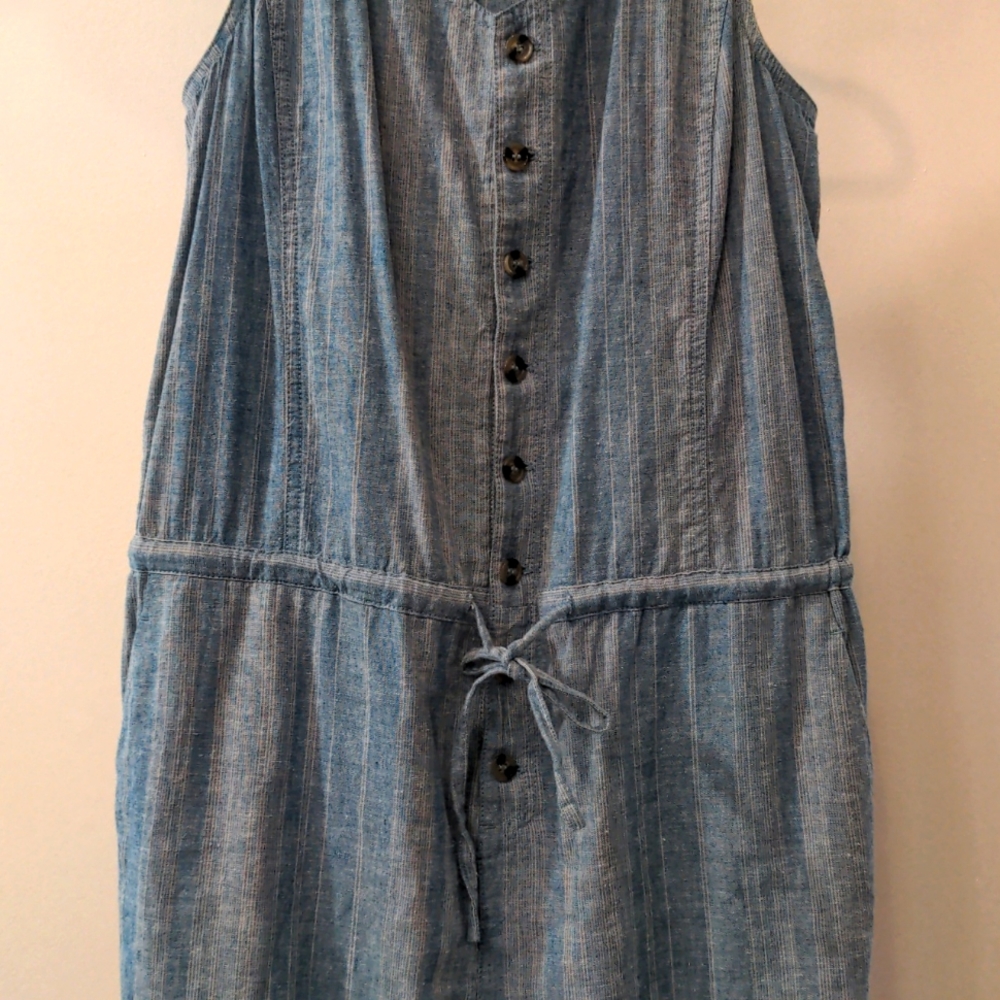 Prana Wayfarer's Romper Blue Stripe, sz Lg - Picture 4 of 10